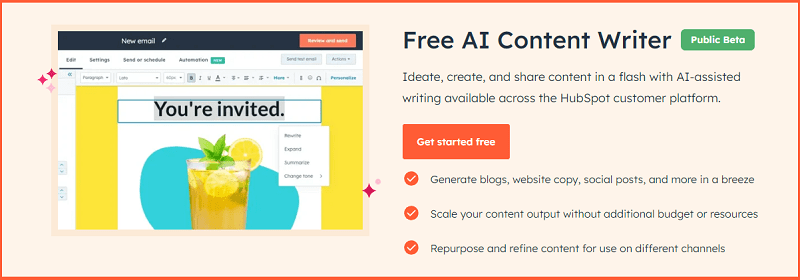 HubSpot Free AI Content Writer